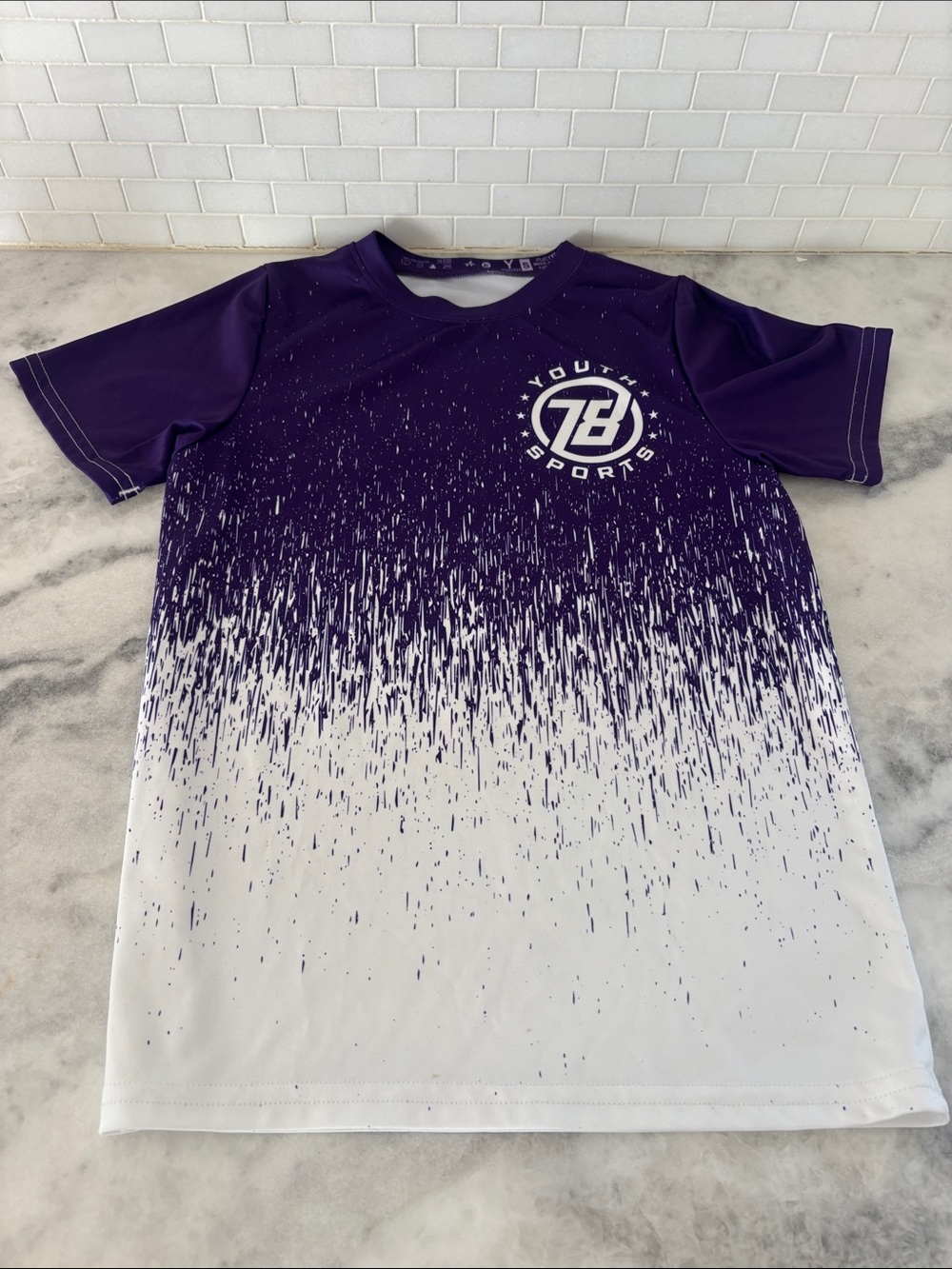 Purple & White Gradient Kids Sports Tee